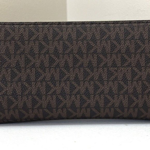 New Michael Kors Jet Set Large Travel Continental Wallet Brown / Light Sage - Picture 3 of 5